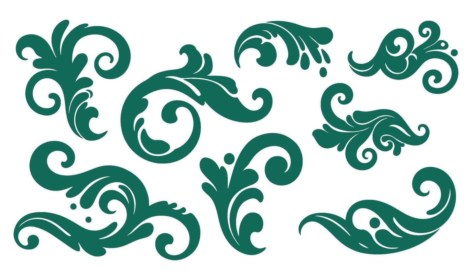 Unique Whimsical Whorls Swirls Collection for Sophisticated Designs vector