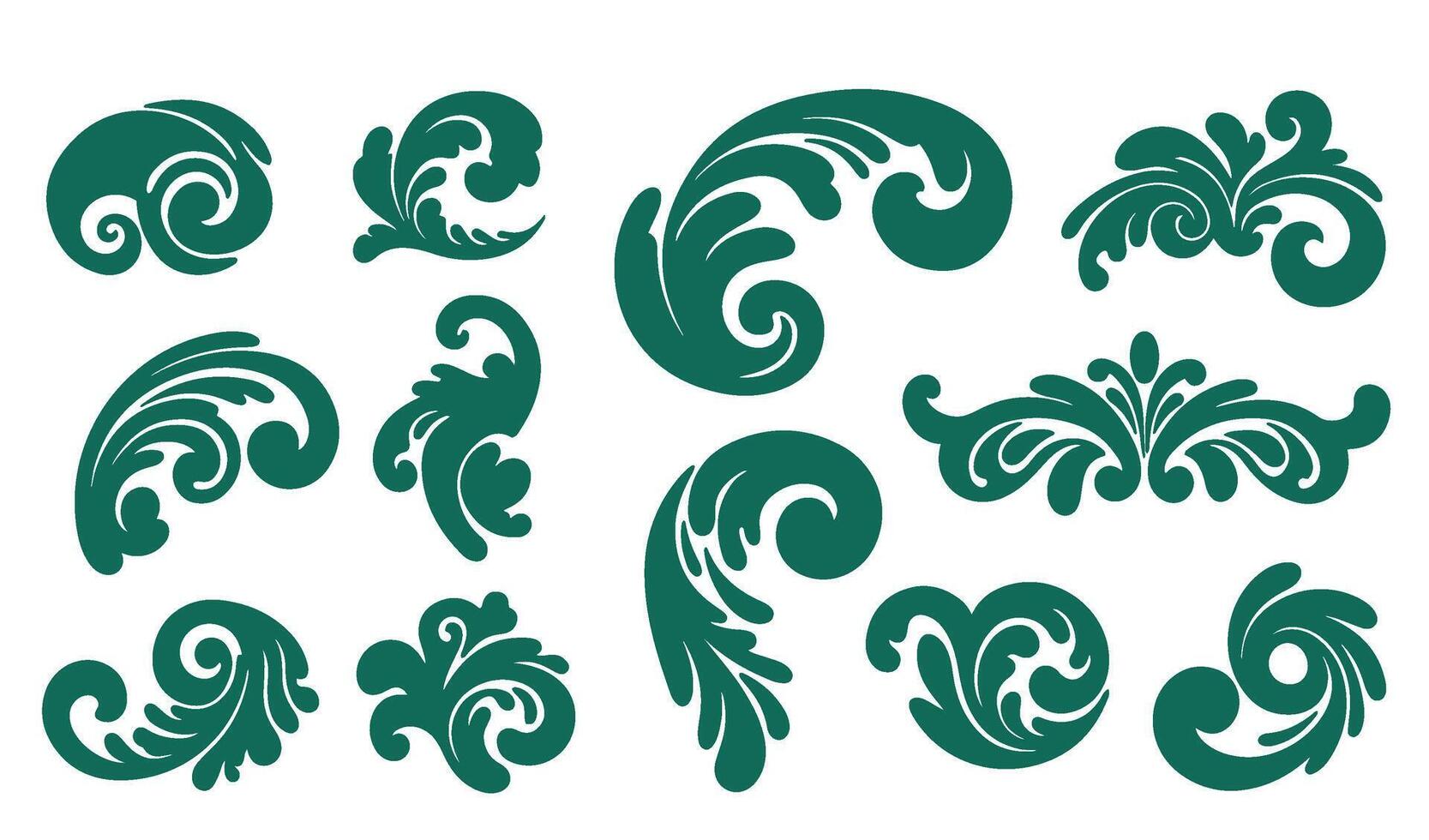 Creative Whimsical Whorls Ornament Set for Unique Artistic Creations vector