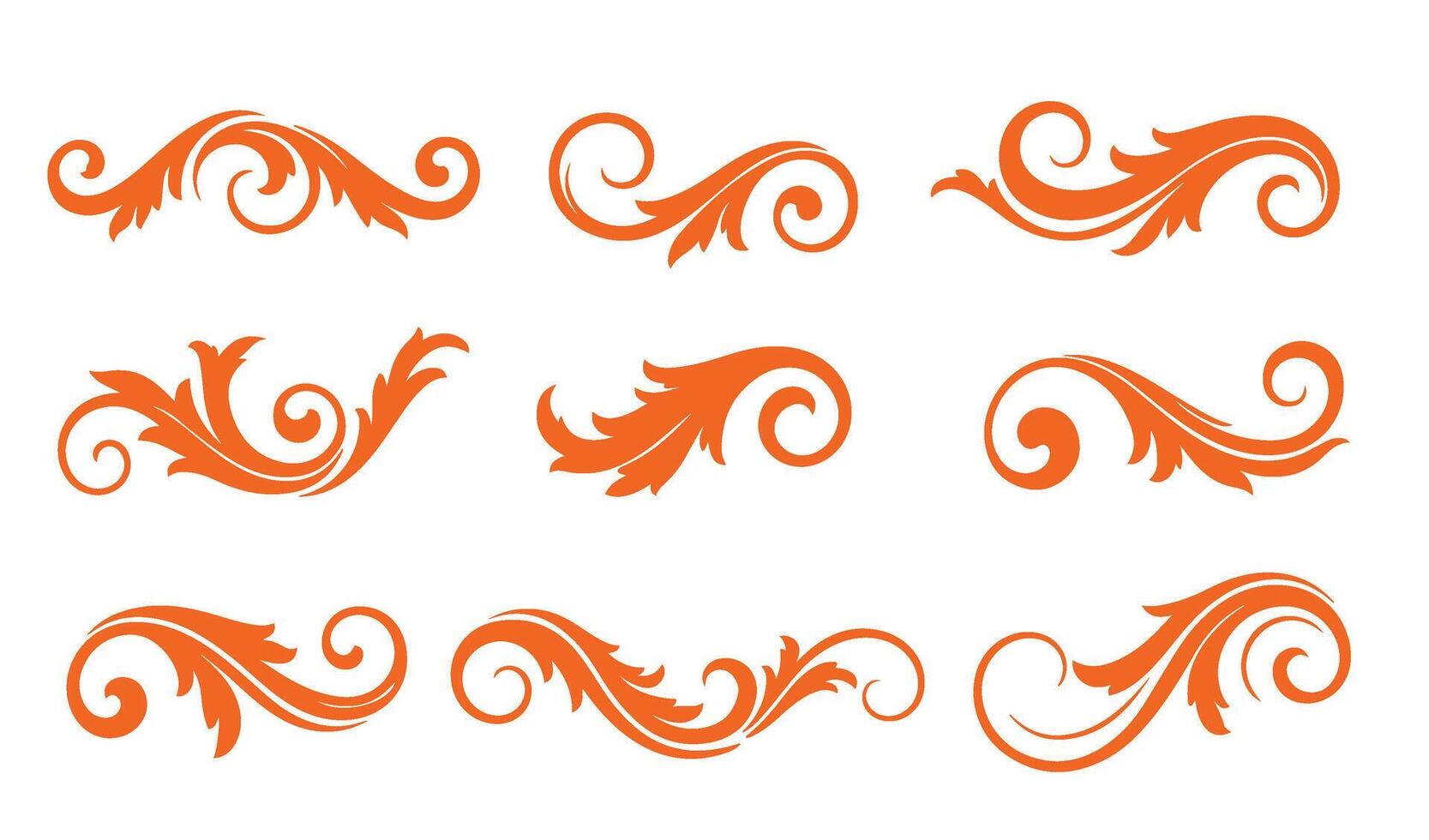 Stunning Ethereal Swirls Ornament Set for Artistic Projects vector