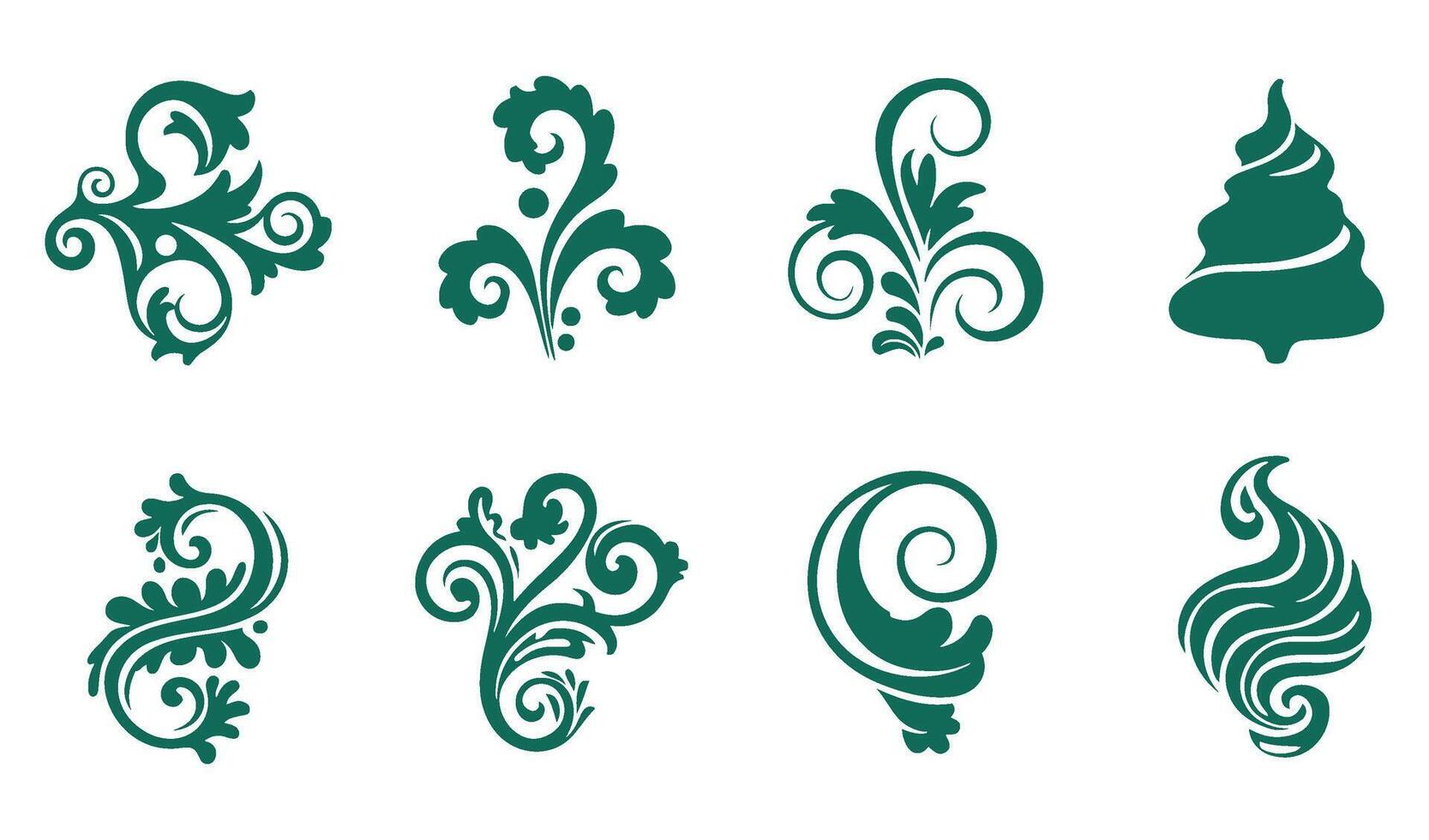 Decorative Whimsical Whorls Swirls for Elegant Calligraphy Projects vector