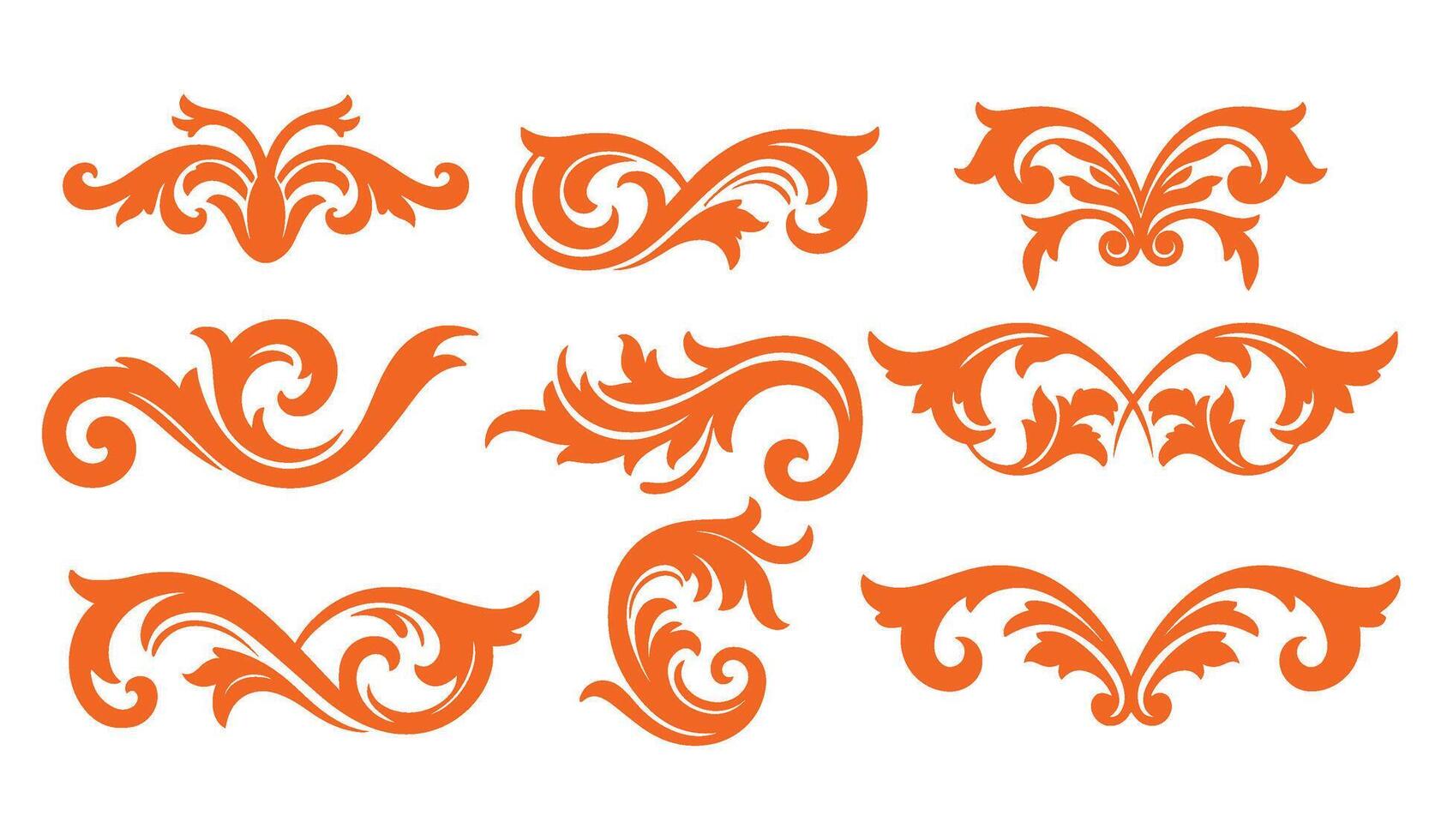Decorative Ethereal Swirls Ornament Set for Elegant Designs vector