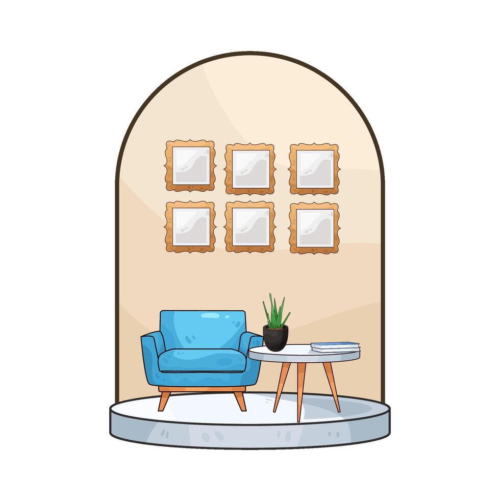 many photo frames on the wall vector