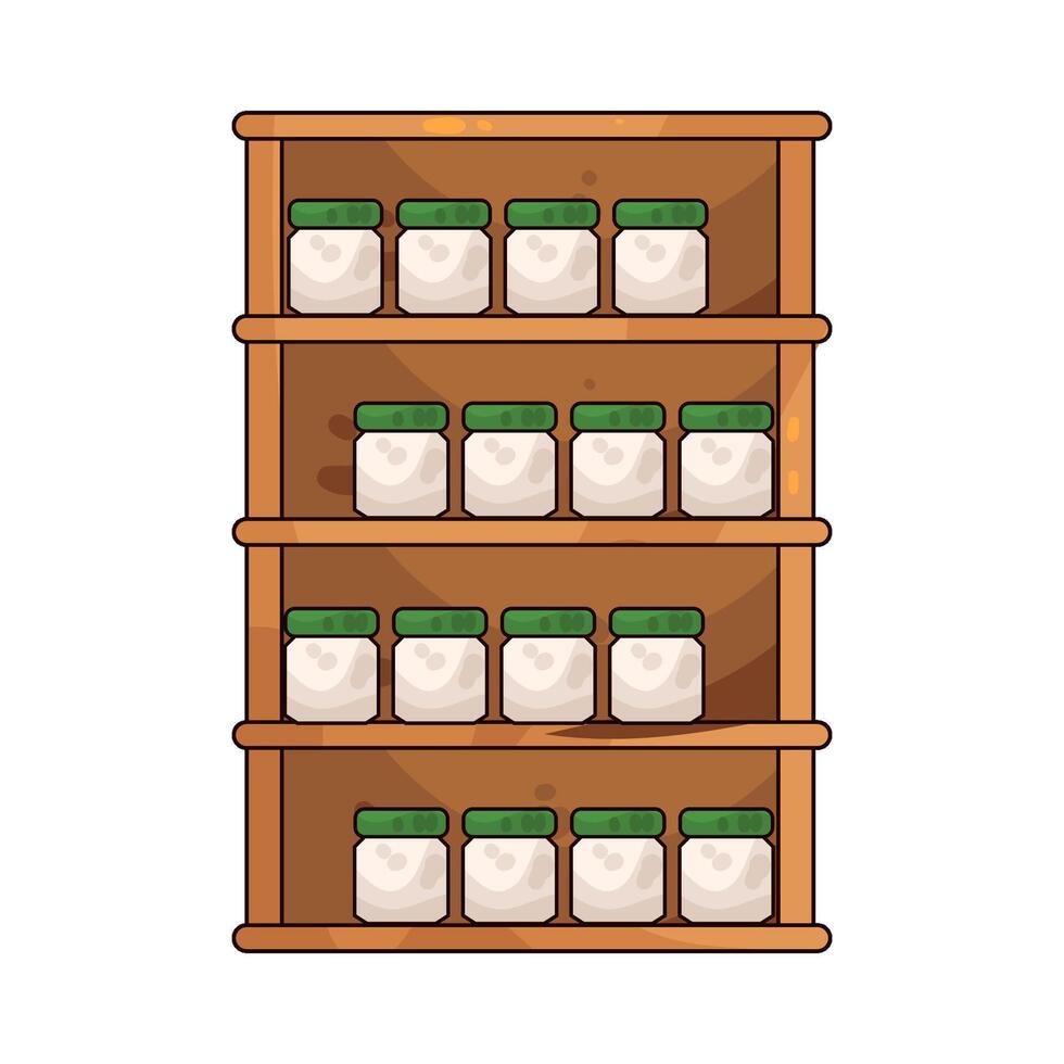 Illustration of grocery shelves vector