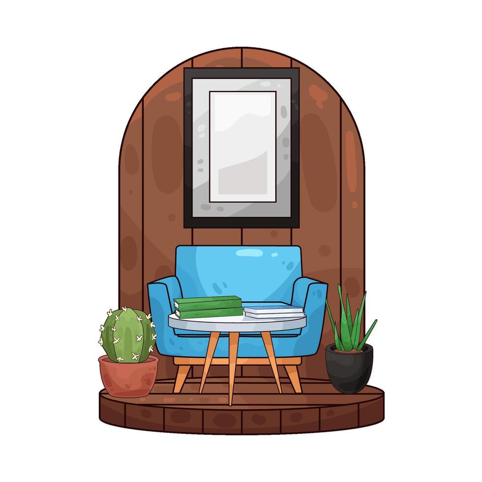 large photo frame in the living room vector