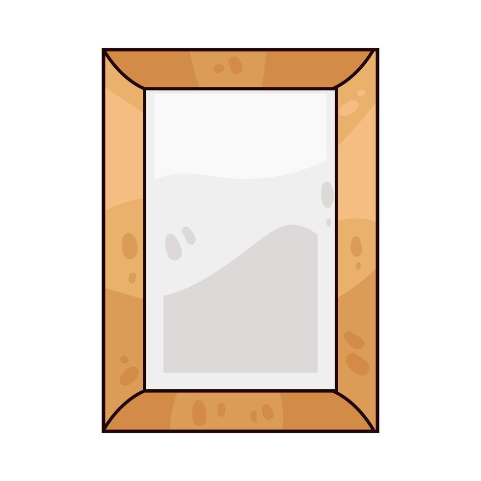 wooden empty photo frame vector