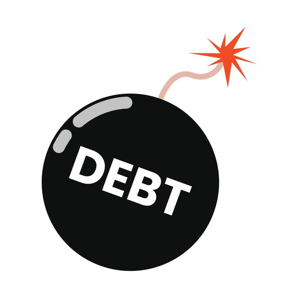 Debt bomb illustration vector