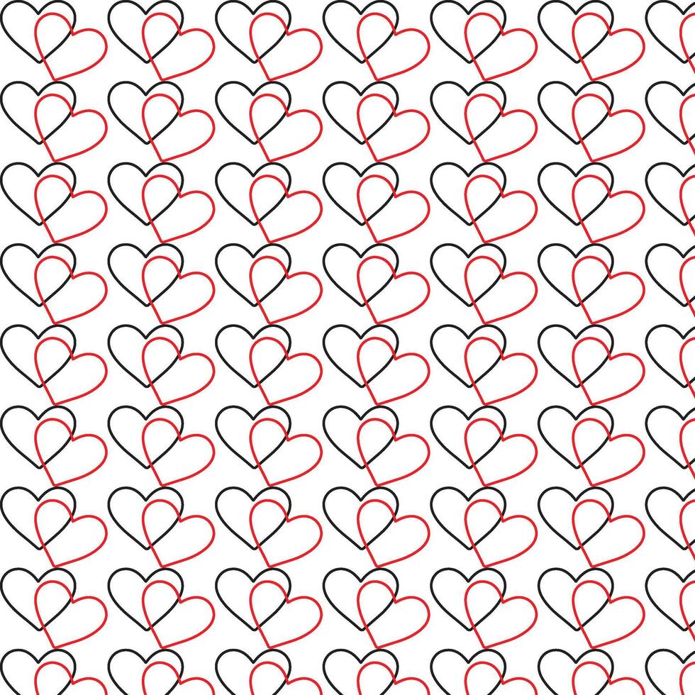 Minimalist Seamless Red Hearts Pattern on White Background vector