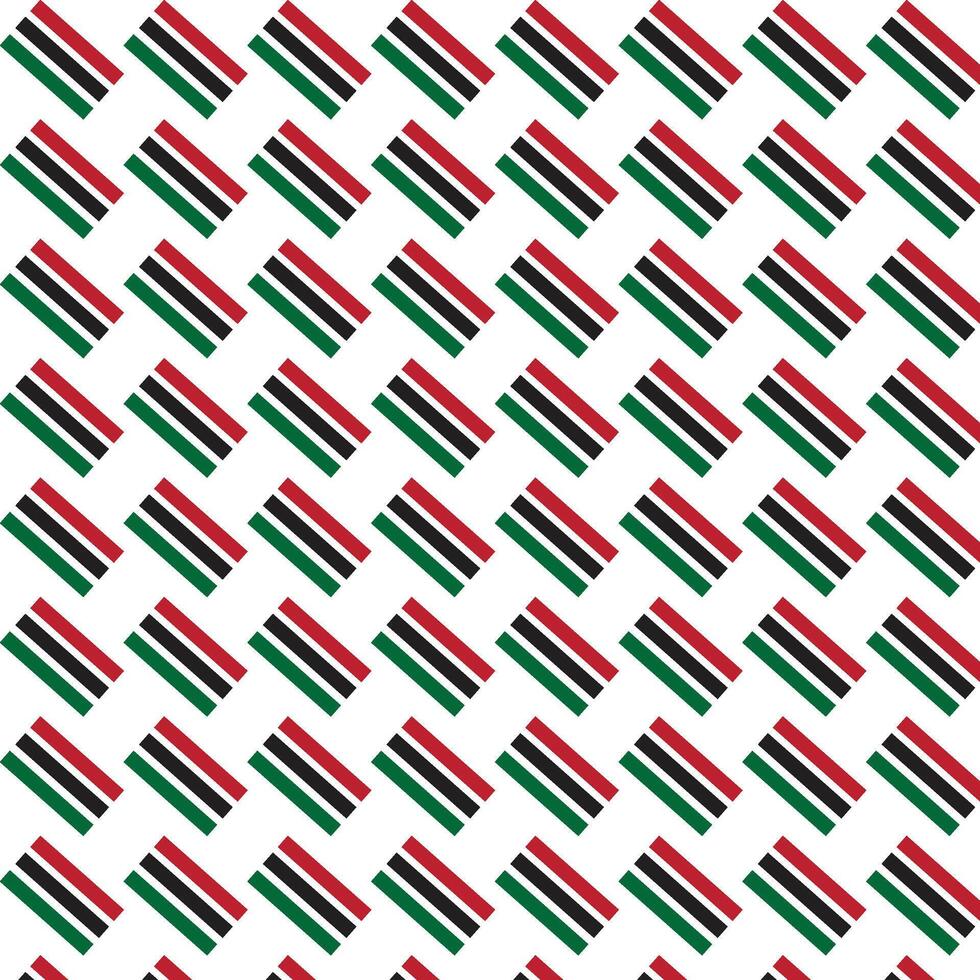 Pattern with Geometric Striped Design in Red, Black, and Green vector
