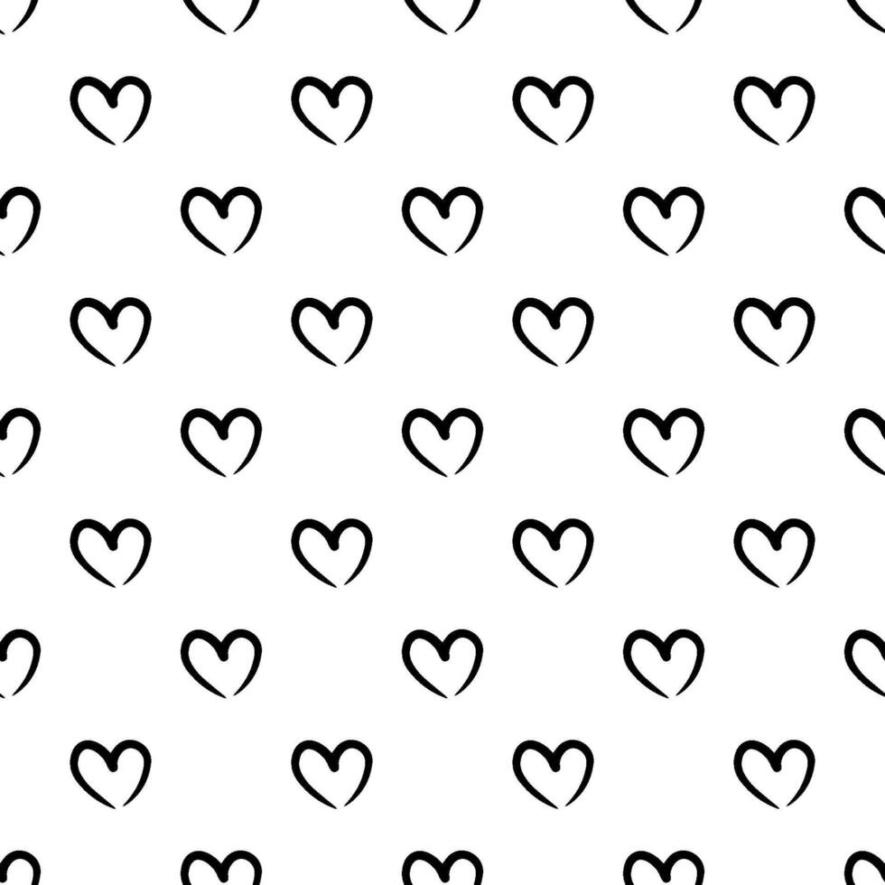 Doodle pattern with hearts. seamless ornament vector