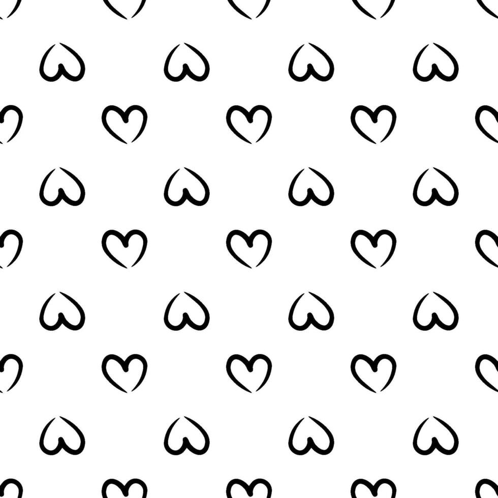 A pattern with hearts. Doodle design of seamless texture vector