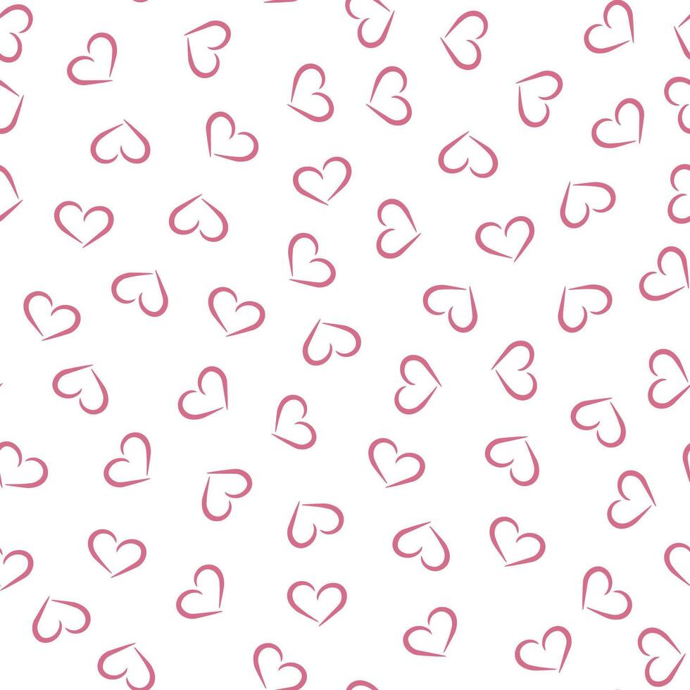 Pattern with hearts, careless abstract texture, children's ornament vector