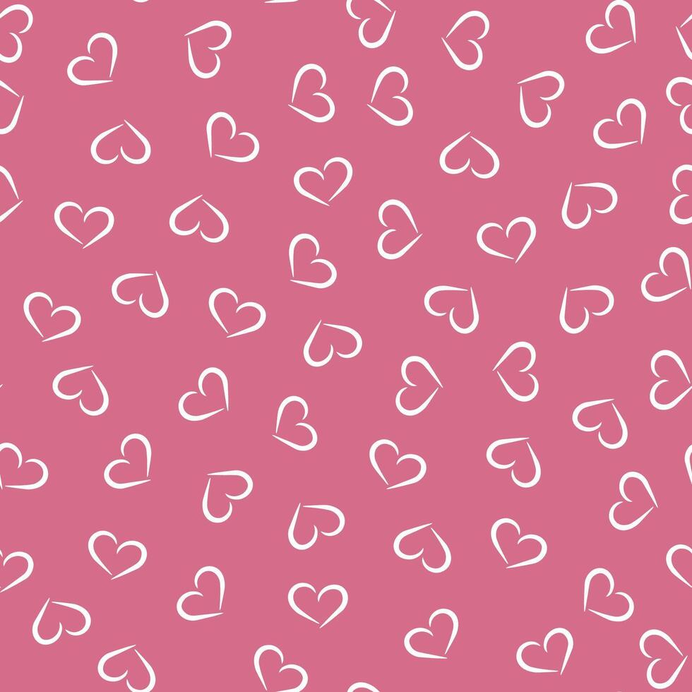 Cute pattern with hearts on a delicate pink background. Seamless Pattern vector