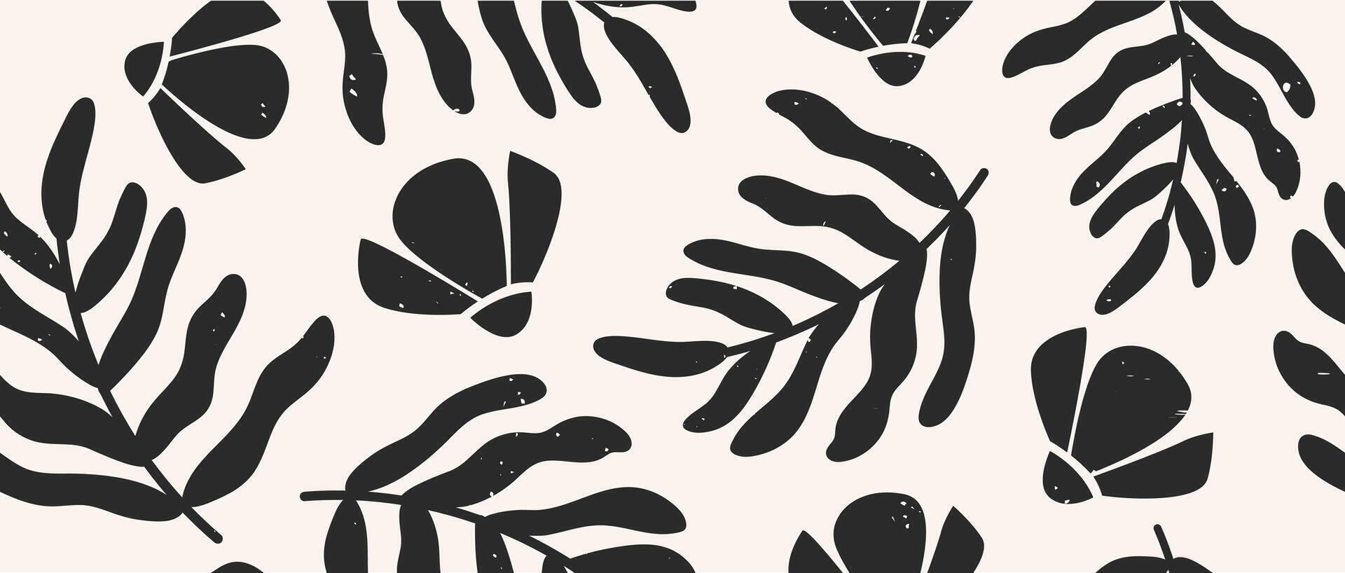 Floral element seamless pattern hand-drawn style vector