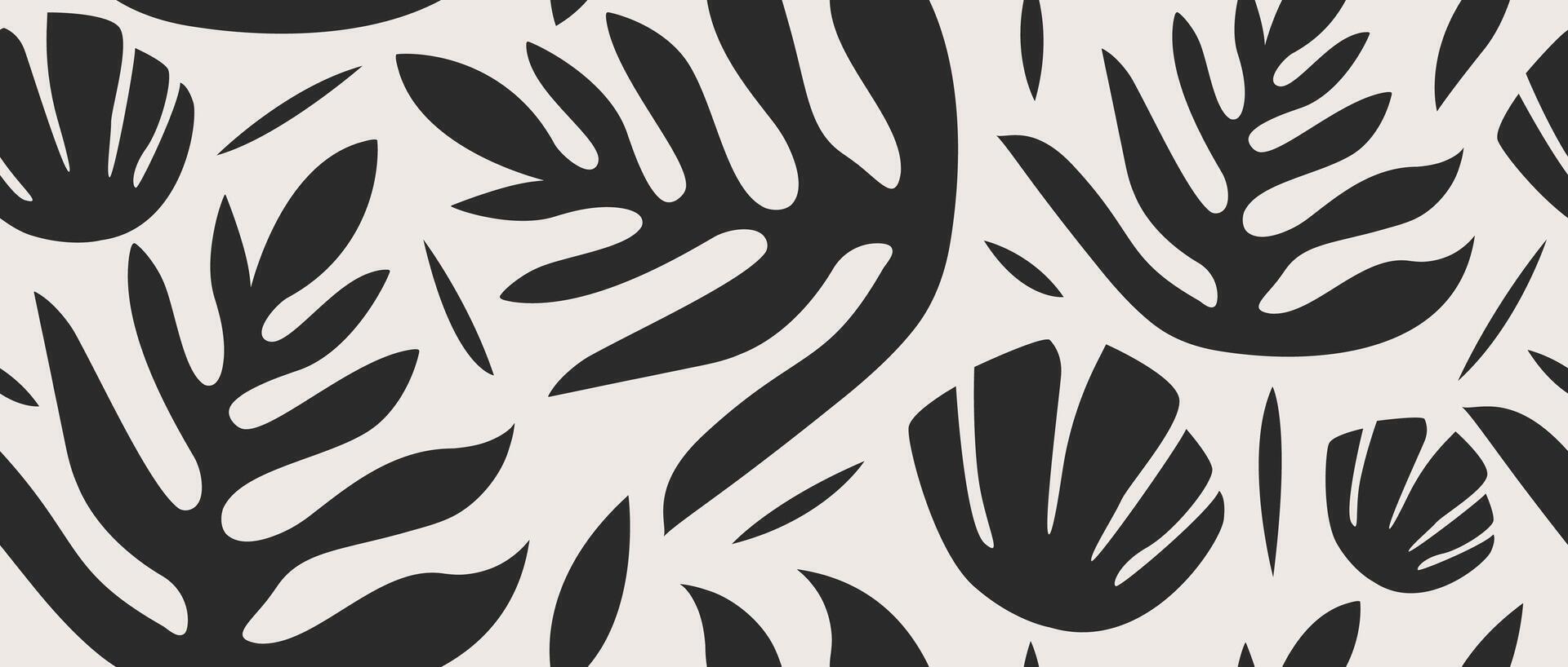 Hand-drawn floral seamless pattern monochrome design vector