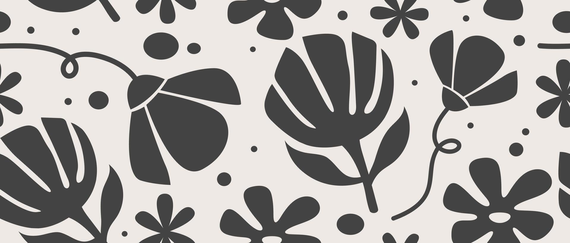 Floral seamless pattern in hand-drawn style vector