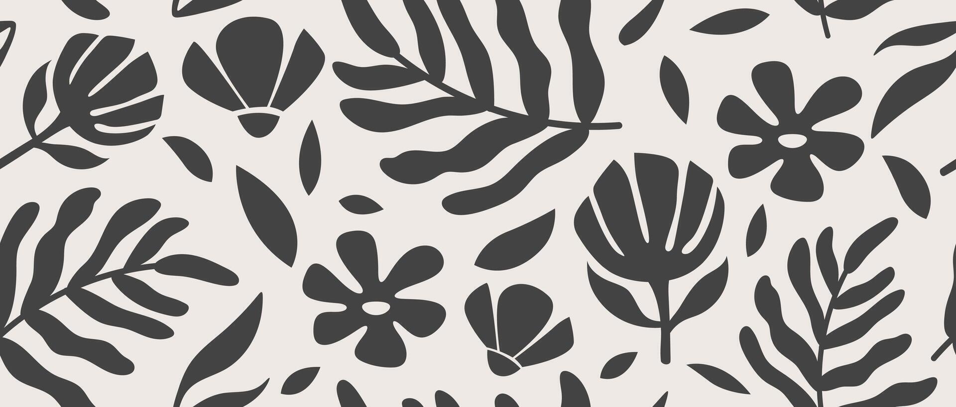 Hand-drawn floral seamless pattern design vector