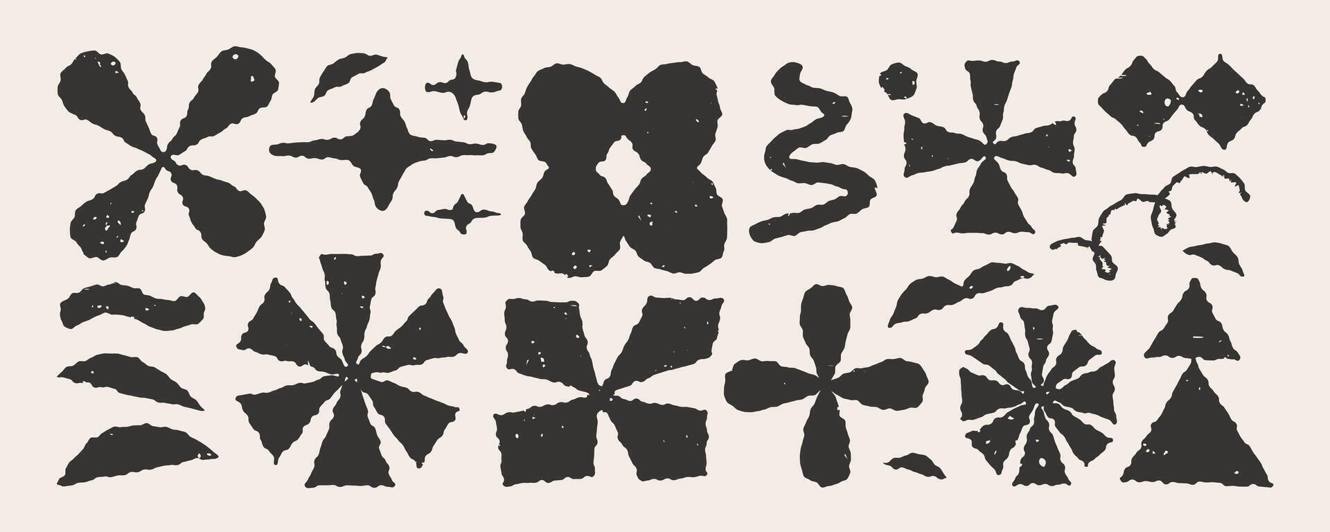 Abstract shape elements with geometric texture rough background vector