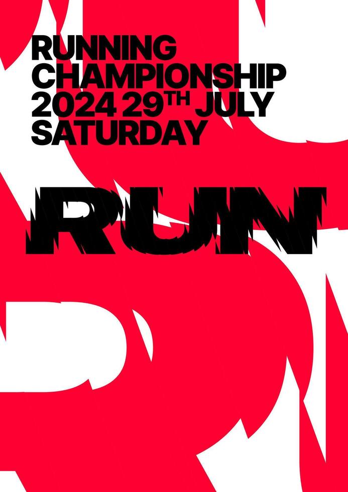 layout template design for run, championship or sports event. Poster design with fluted glass effect. Design for flyer, poster, cover, brochure, banner or background. vector
