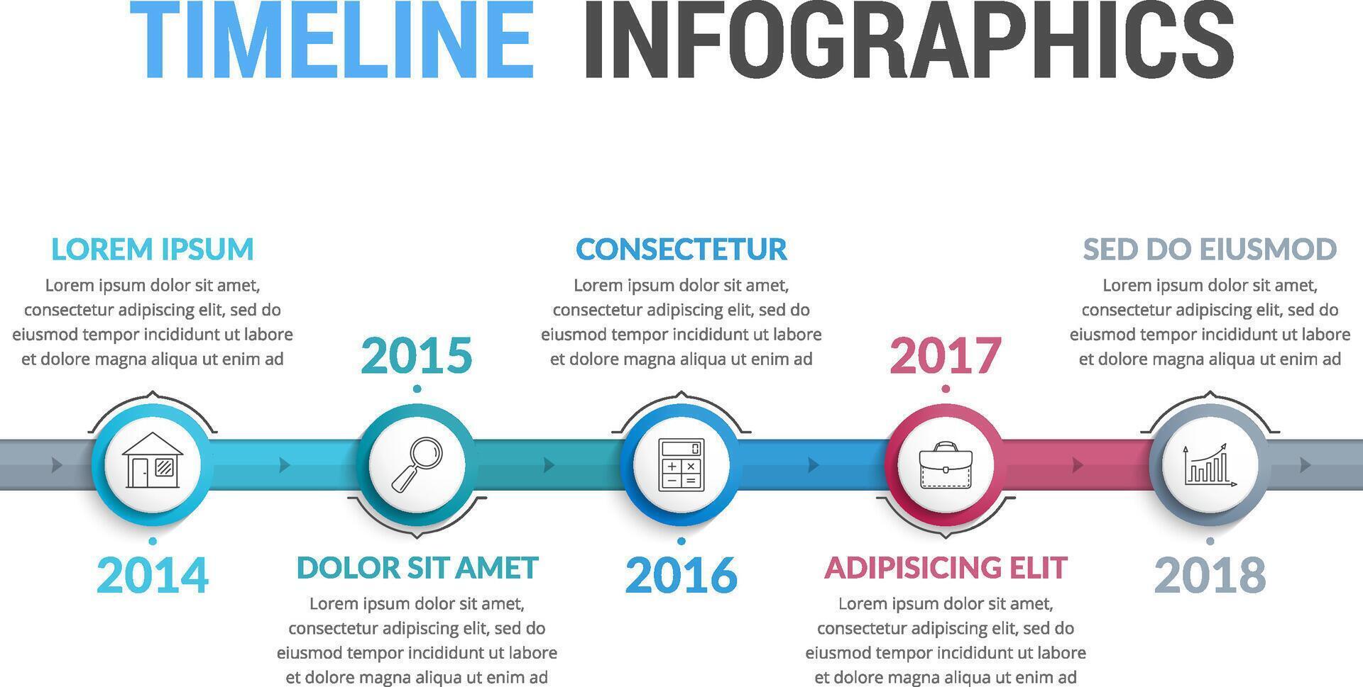 Horizontal timeline business infographic vector