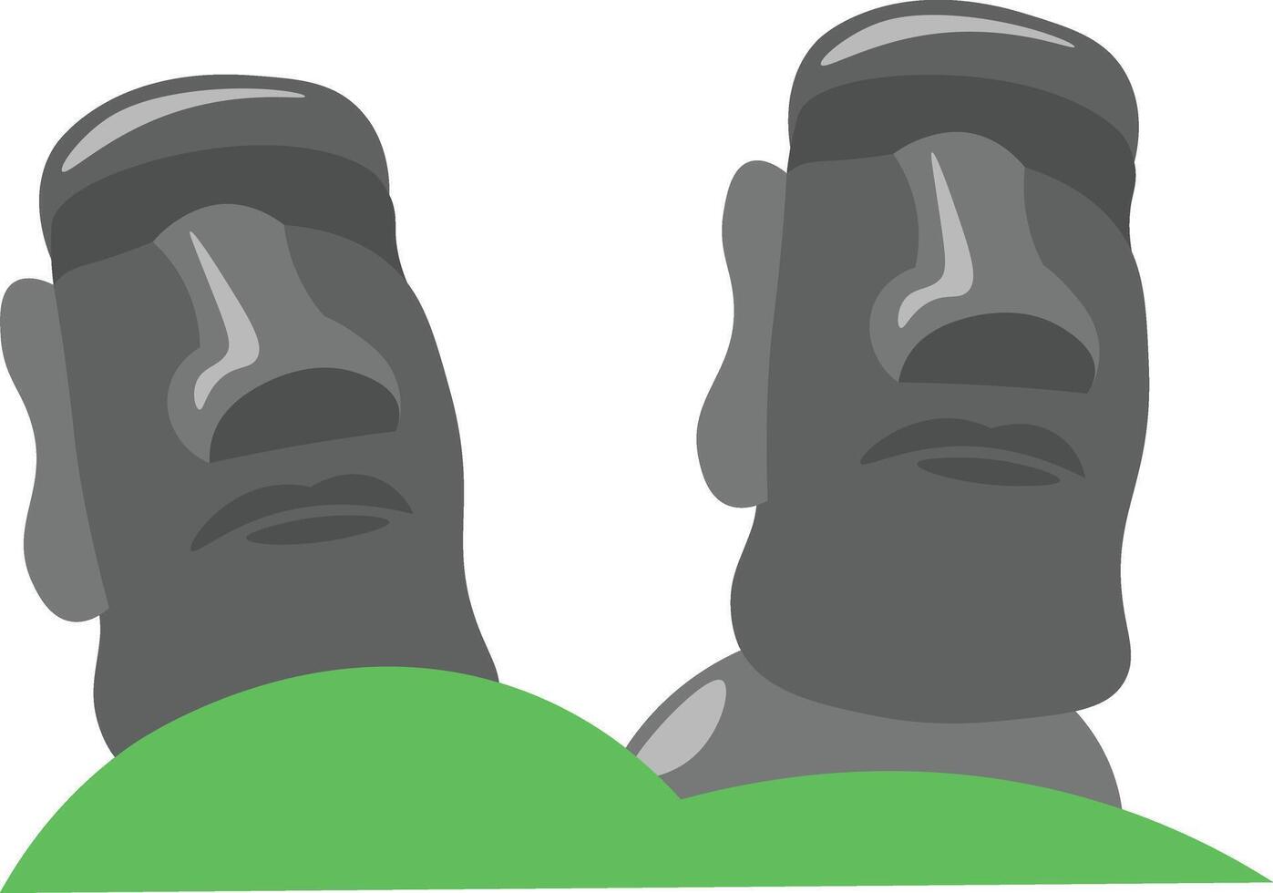 Illustration of Moai Statues on Easter Island vector