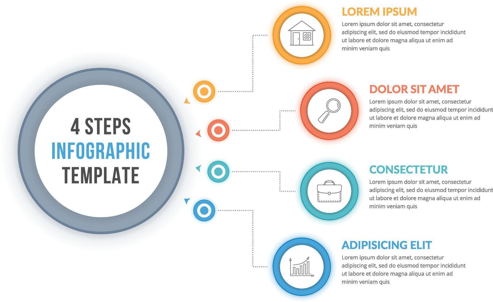 Four steps or options infographic template vector