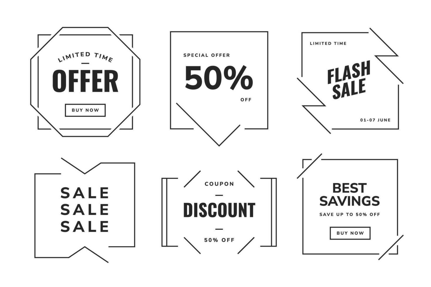 Modern and Simple Line Frame templates for Sale Banners, Posters, and Social Media. vector