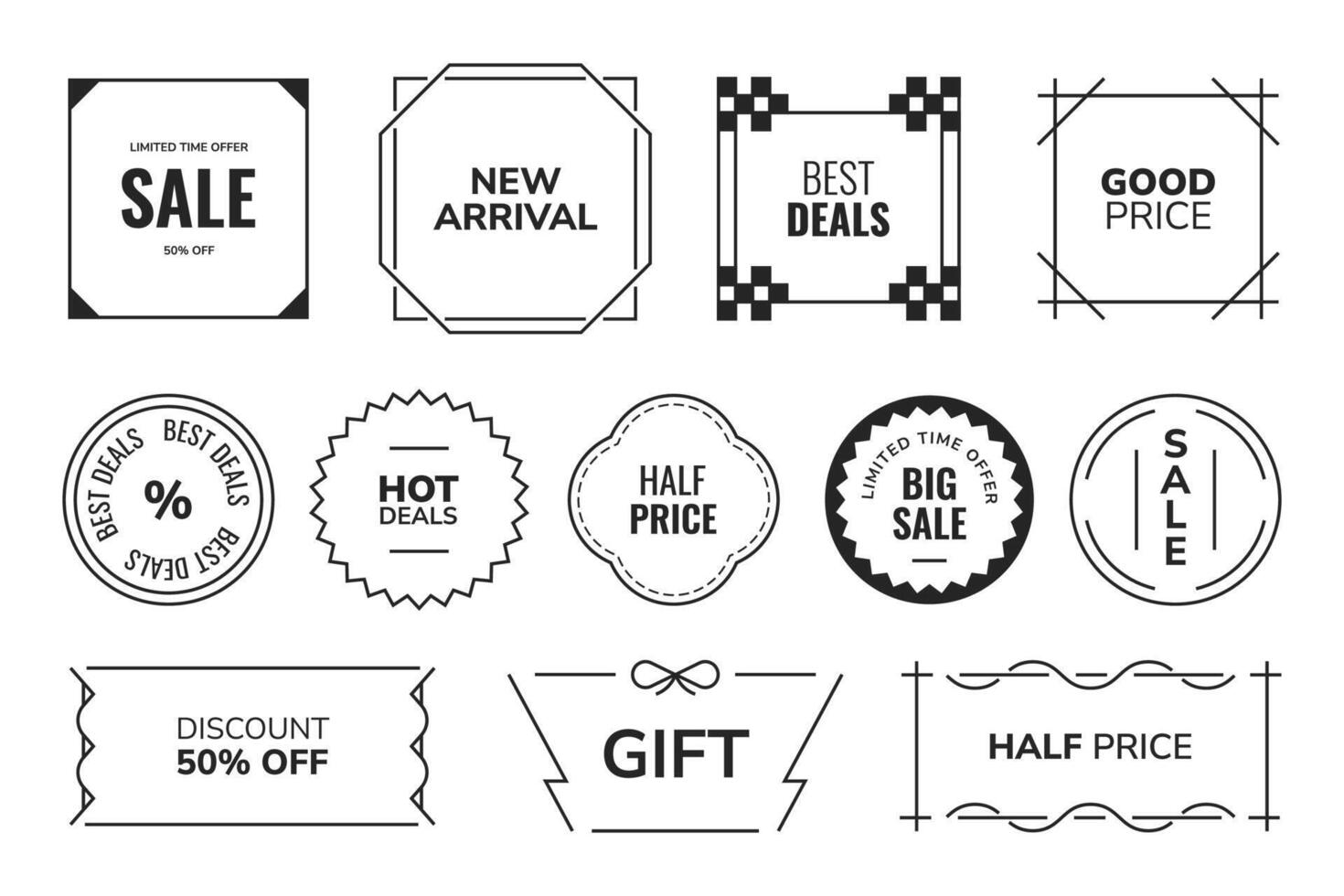 Simple and Modern Line Frame Promotional Banners, Flyers, and Poster Templates. vector