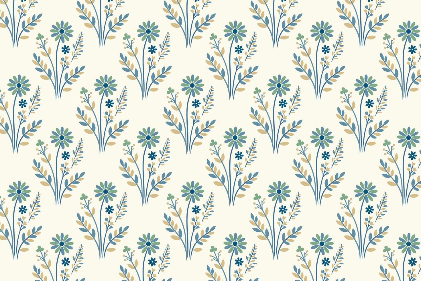 seamless floral pattern featuring stylized red dahlias green foliage and delicate blossoms for wallpaper fabric wrapping and seasonal designs vector