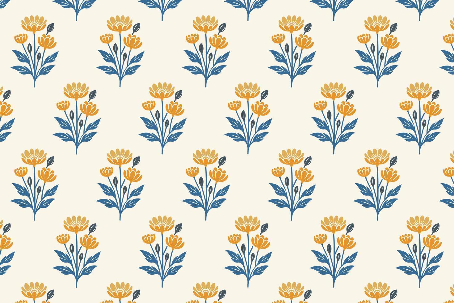 seamless floral pattern with intricate blossoms, detailed foliage, and natural motifs perfect for fabric, wallpaper, wrapping paper, and botanical prints vector