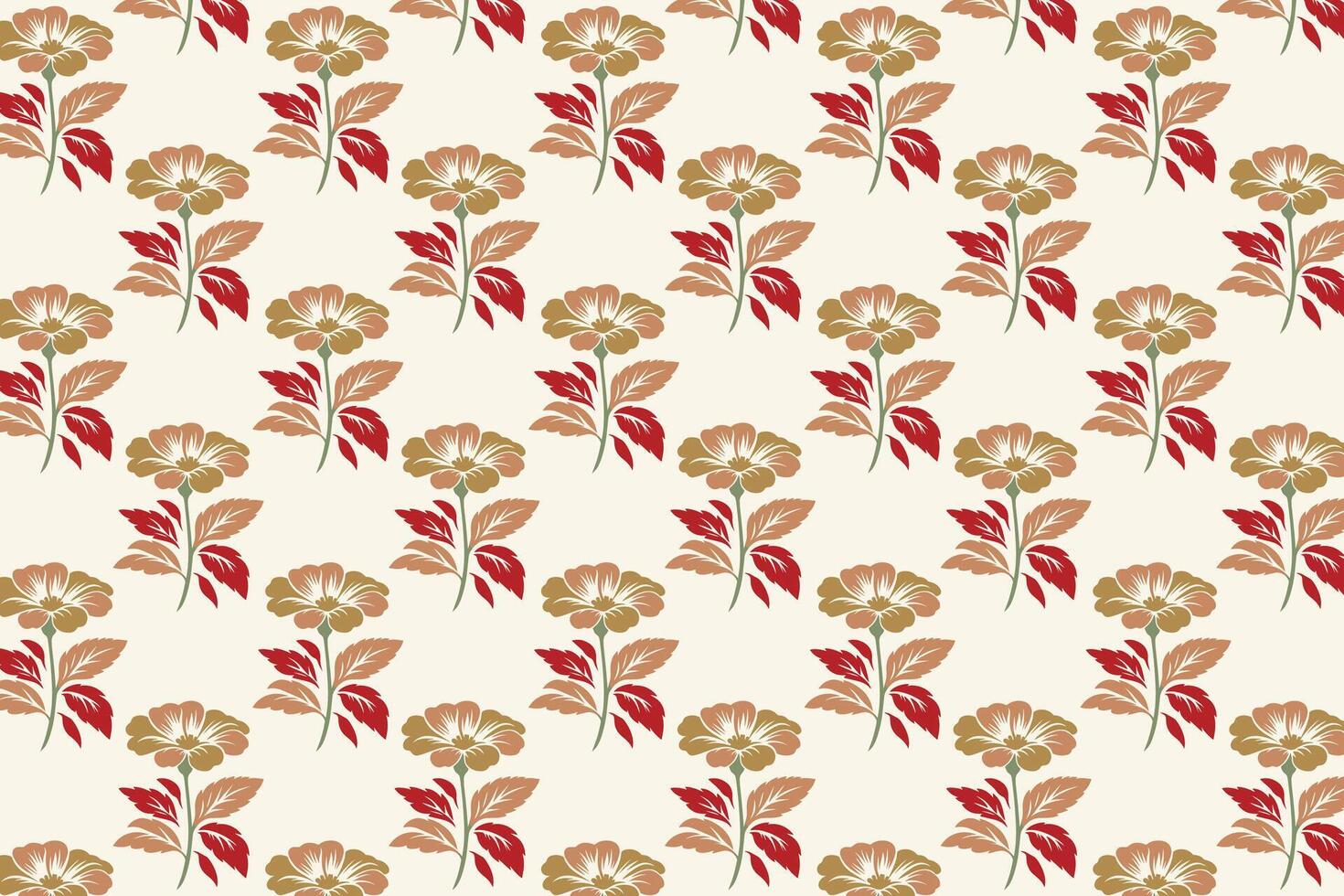 seamless floral pattern with intricate blossoms, flowing stems, and lush leaves ideal for wallpaper, fabric, wrapping paper, and botanical prints vector