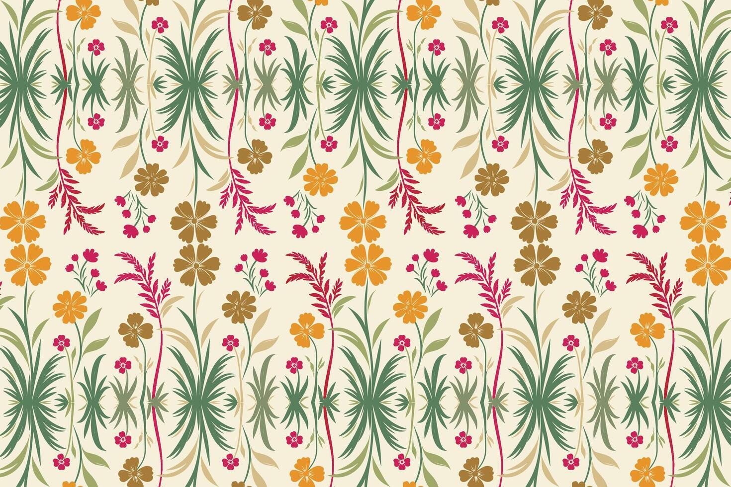 seamless floral pattern with detailed red dahlias leaves and blossoms ideal for wallpaper fabric wrapping paper and botanical designs vector