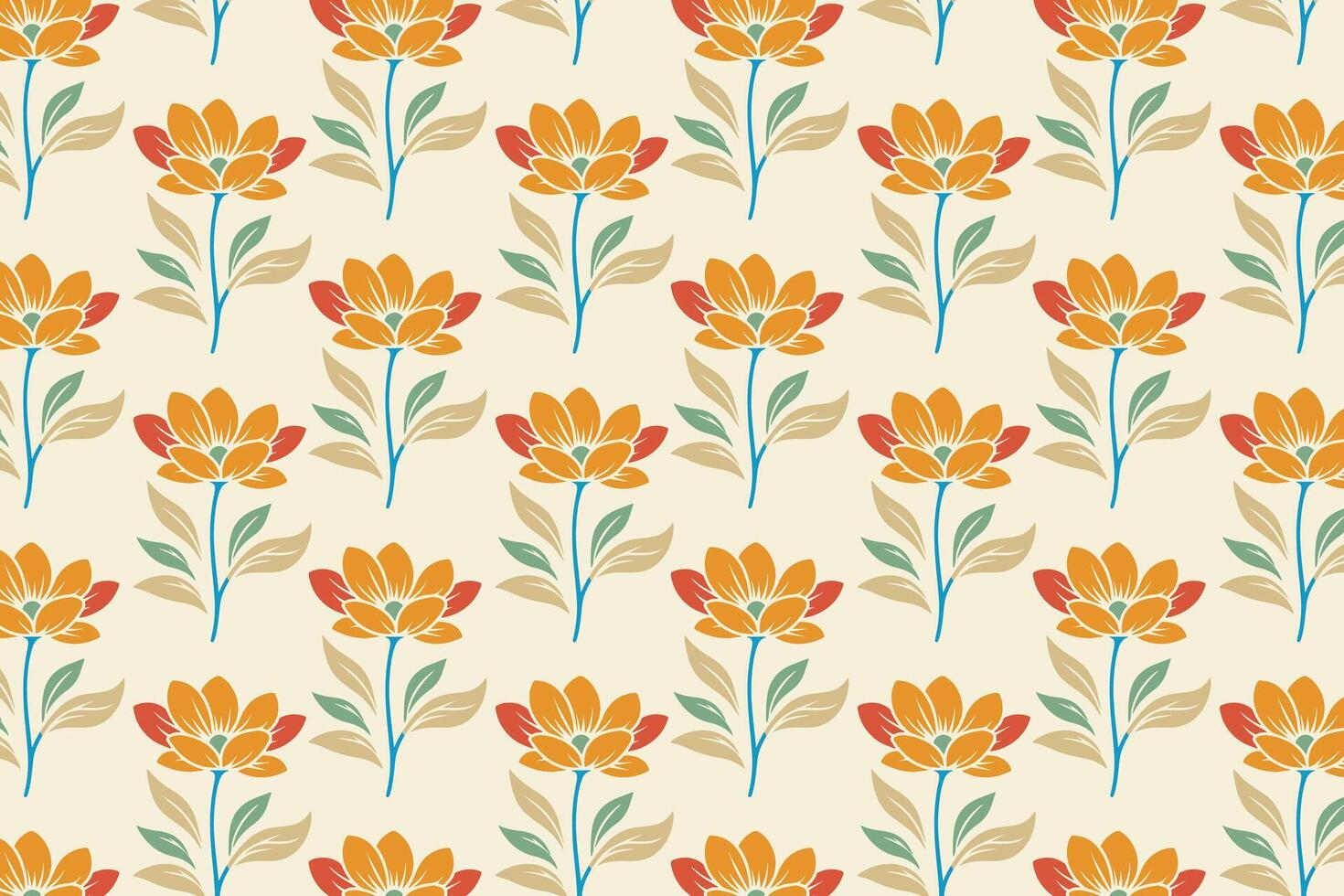 seamless floral pattern with elegant flowers, intricate leaves, and natural elements perfect for textile, wallpaper, wrapping paper, and botanical-themed designs vector
