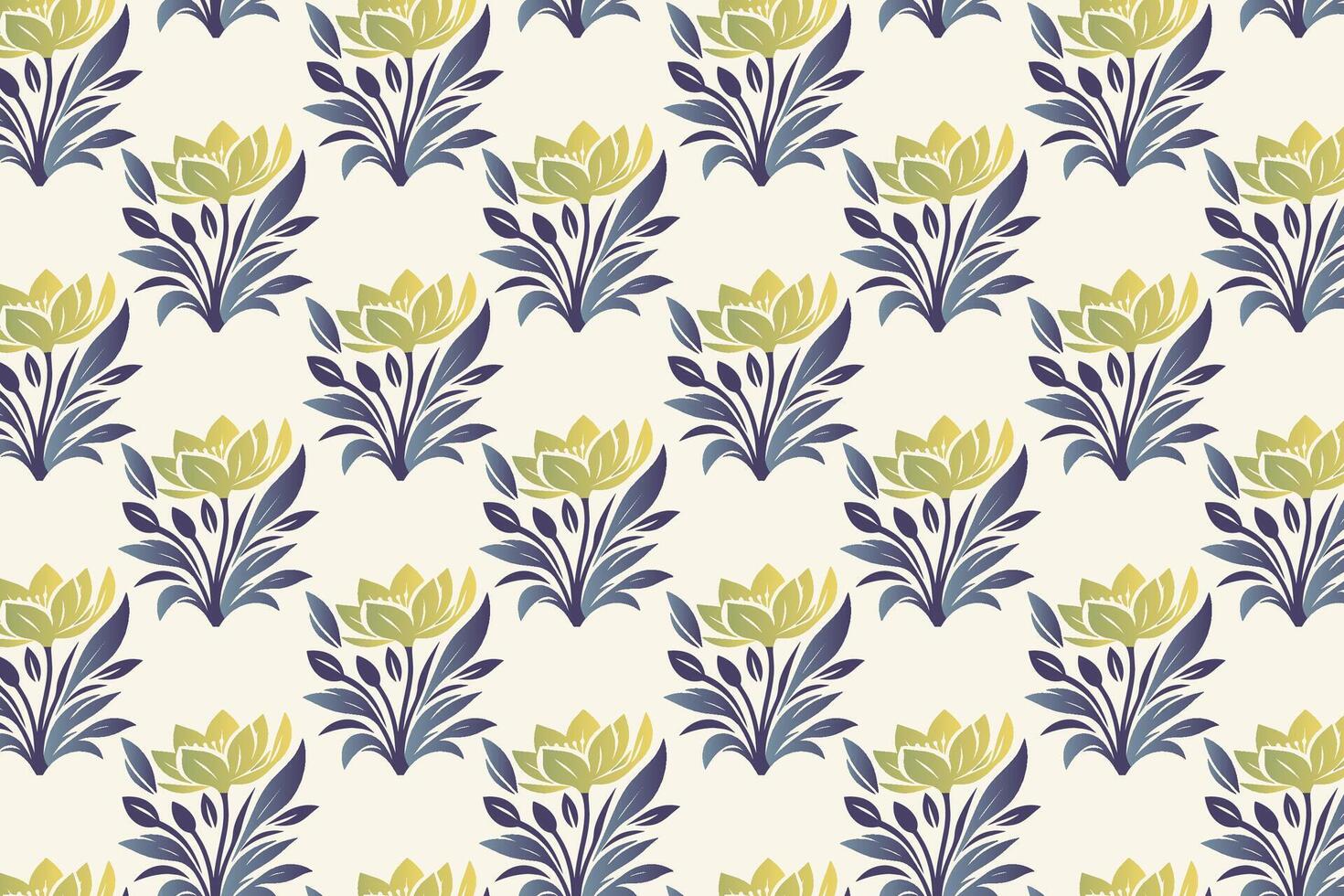 seamless floral pattern with detailed blossoms, natural foliage, and delicate stems perfect for fabric, wallpaper, wrapping paper, and botanical-themed designs vector