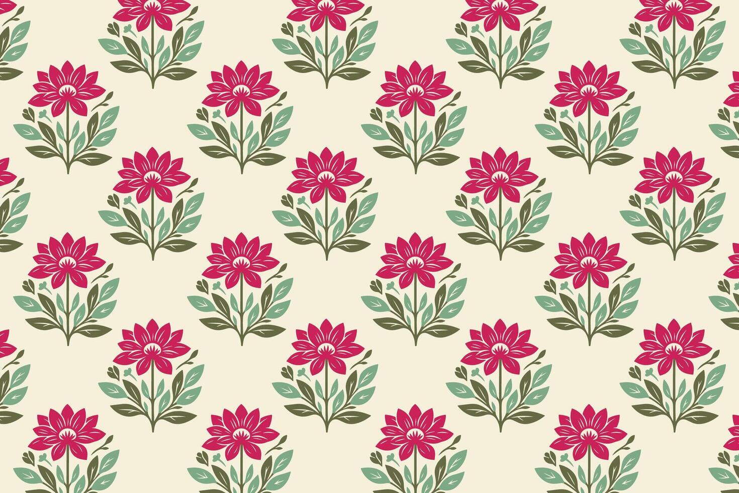 seamless floral pattern featuring detailed blossoms, lush leaves, and organic elements perfect for wallpaper, fabric, wrapping paper, and botanical designs vector