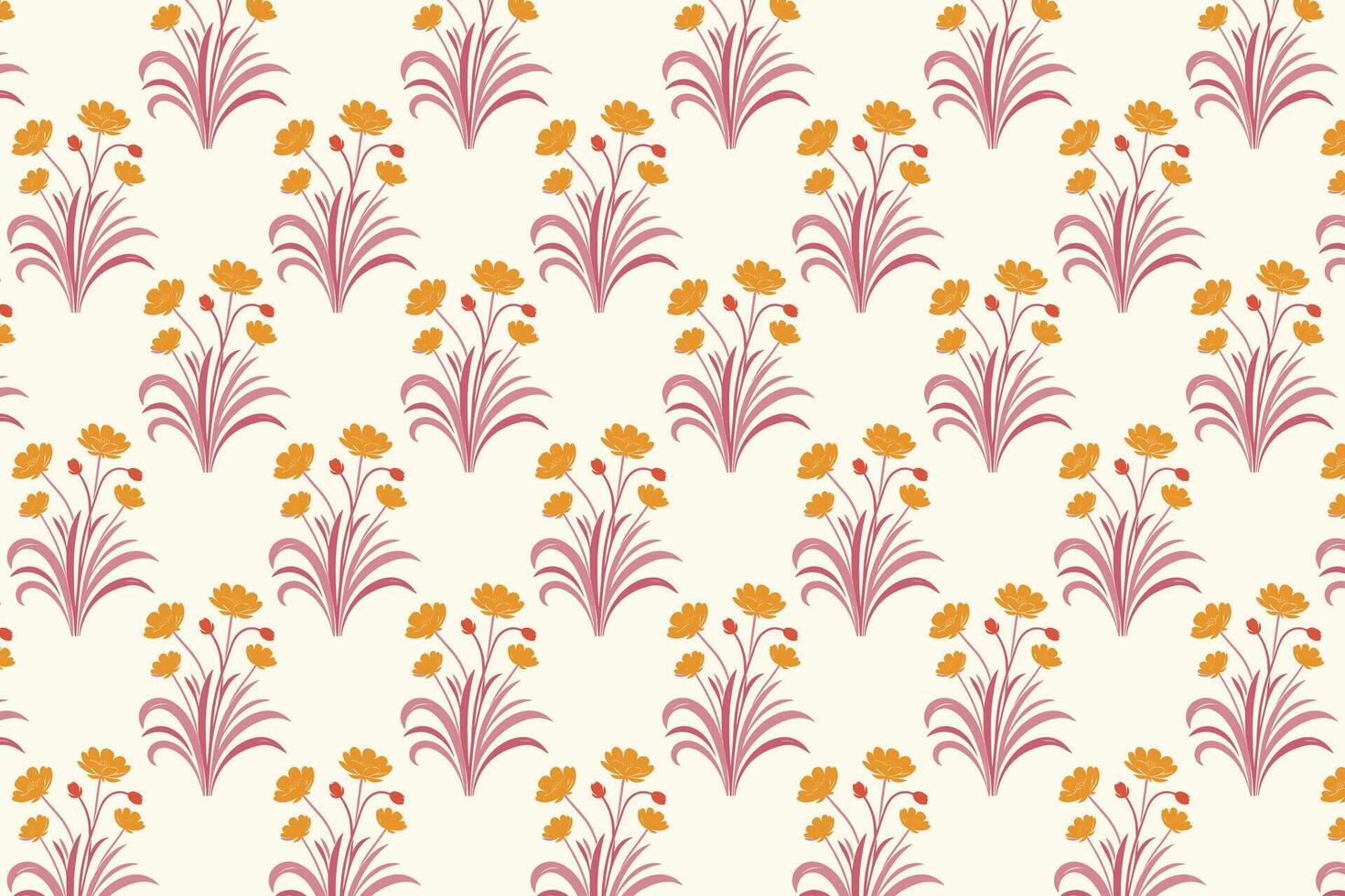 seamless floral pattern with intricate blooms, flowing leaves, and natural motifs perfect for wallpaper, fabric, wrapping paper, and garden-inspired designs vector