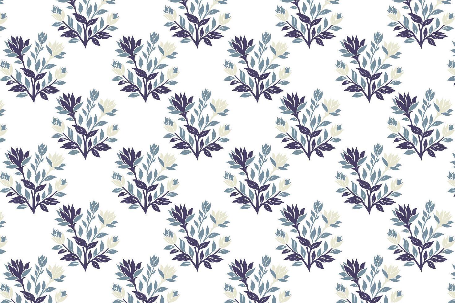 seamless floral pattern featuring elegant flowers, detailed leaves, and natural elements perfect for wallpaper, fabric, wrapping paper, and botanical prints vector