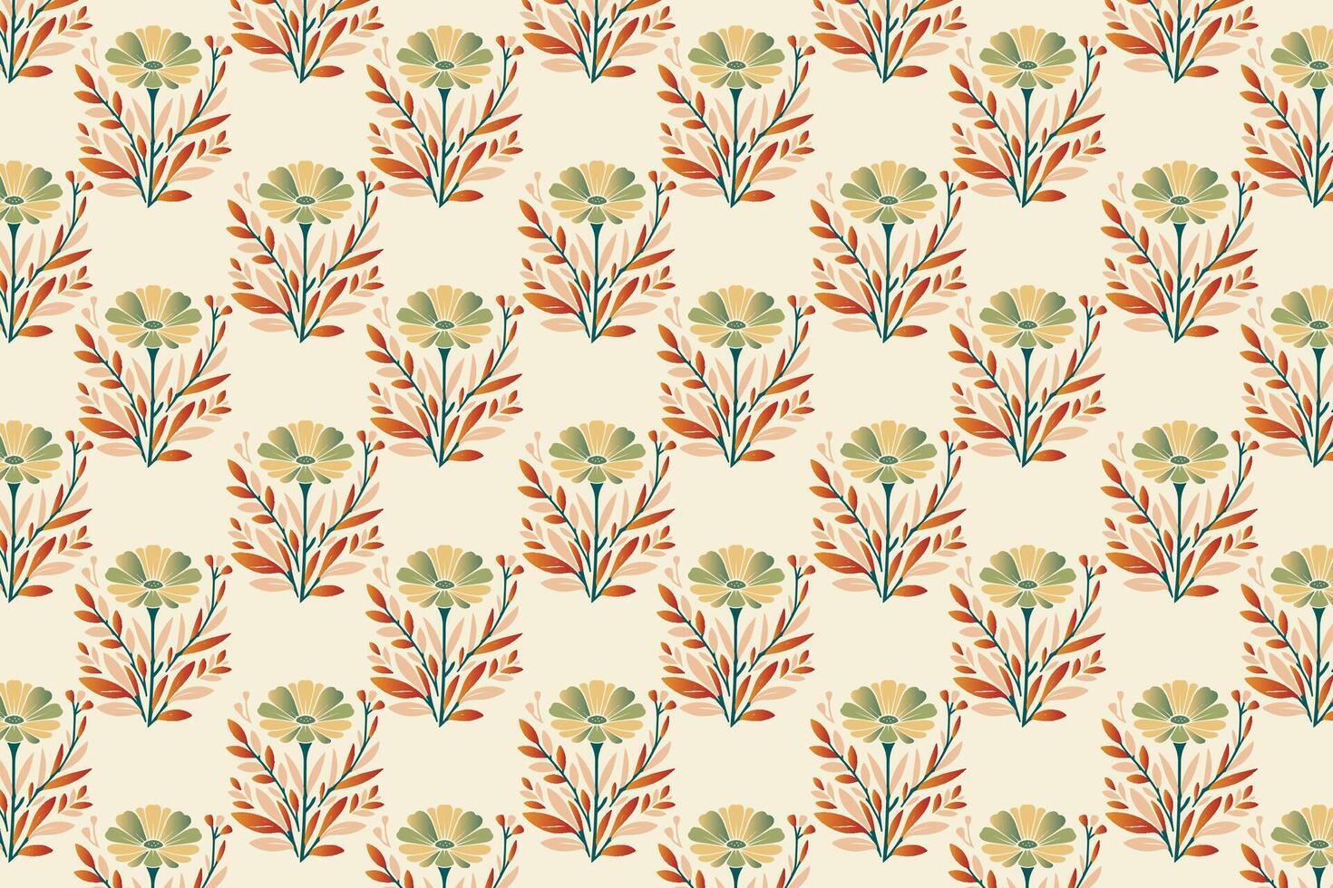seamless floral pattern with intricate blossoms, swirling vines, and botanical details ideal for fabric, wallpaper, wrapping paper, and garden-inspired designs vector