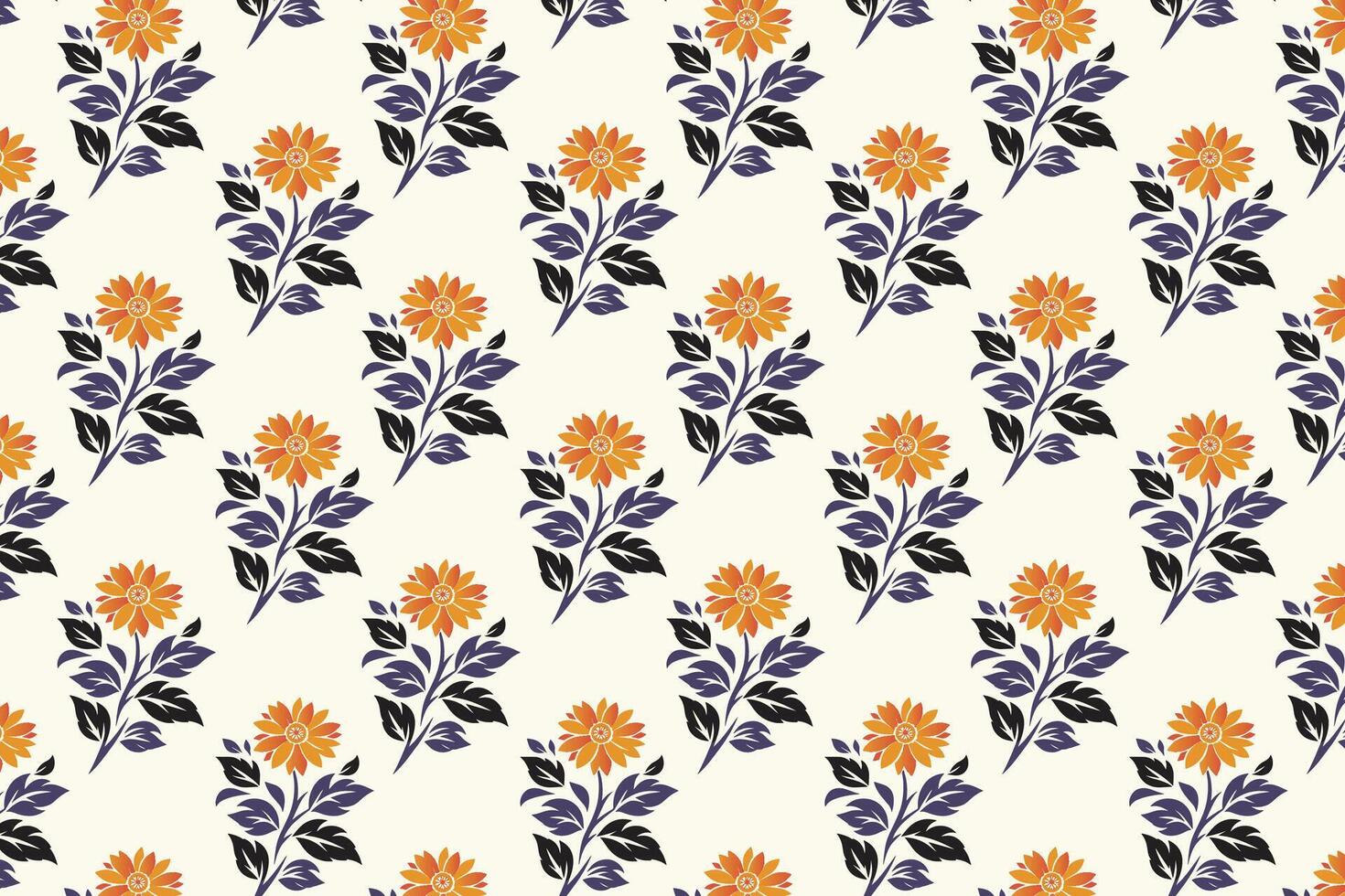 seamless floral pattern with intricate flowers, leaves, and botanical details ideal for textile, wallpaper, wrapping paper, and nature-inspired designs vector