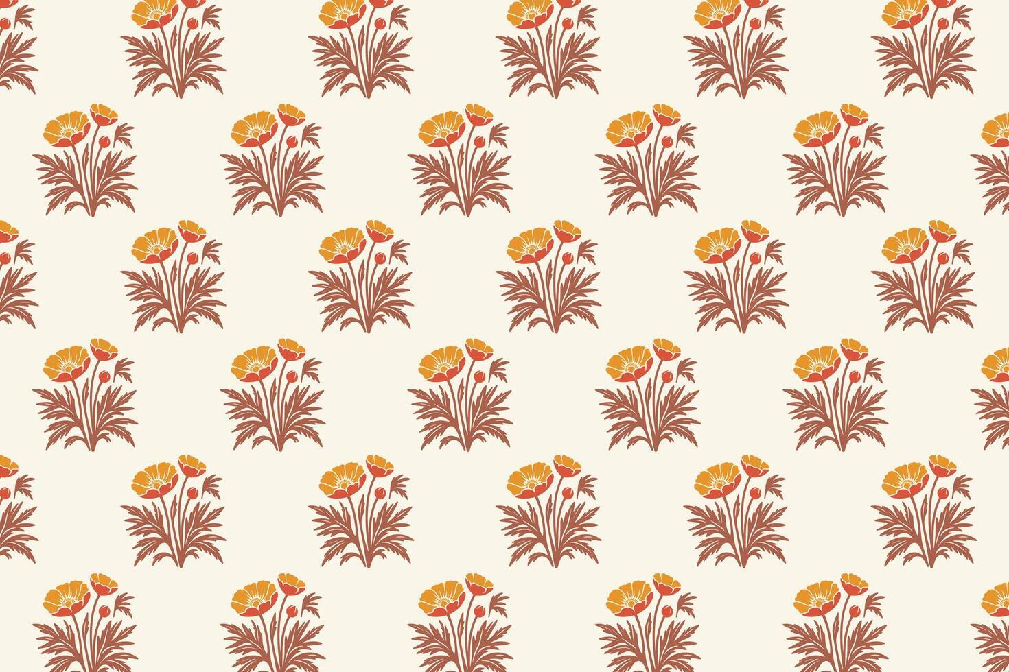 seamless floral pattern with detailed flowers, delicate leaves, and organic elements perfect for textile, wallpaper, wrapping paper, and nature-inspired designs vector