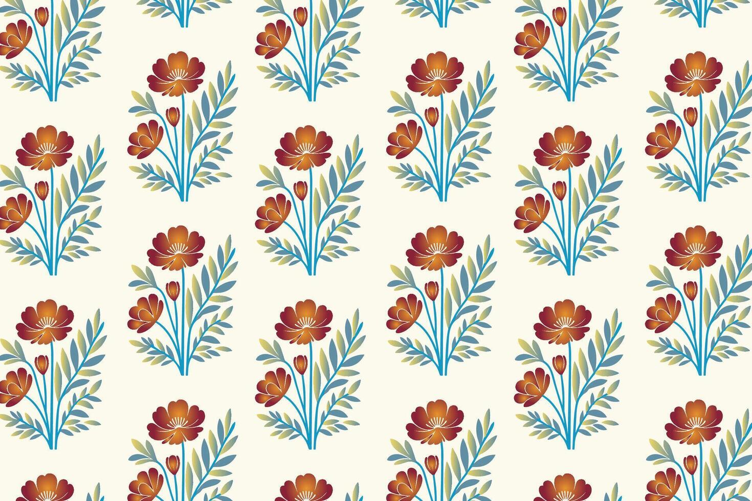 seamless floral pattern featuring detailed blossoms, leafy vines, and organic elements ideal for wallpaper, fabric, wrapping paper, and botanical-themed designs vector