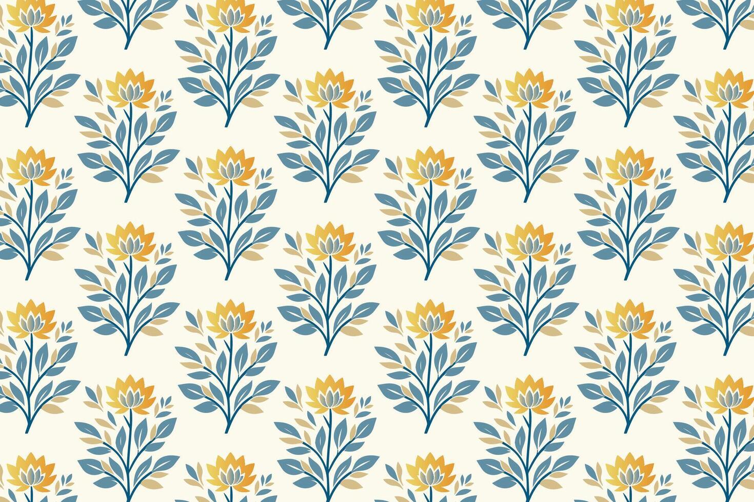 seamless floral pattern with delicate blossoms, flowing stems, and detailed foliage ideal for fabric, wallpaper, wrapping paper, and botanical designs vector