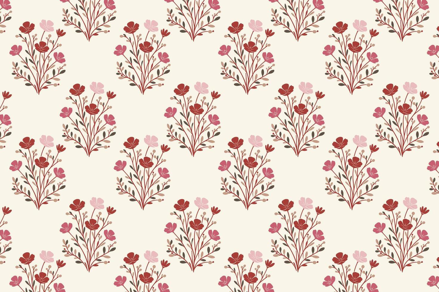 seamless floral pattern with elegant flowers, intricate leaves, and natural elements perfect for wallpaper, textile, wrapping paper, and garden-inspired designs vector
