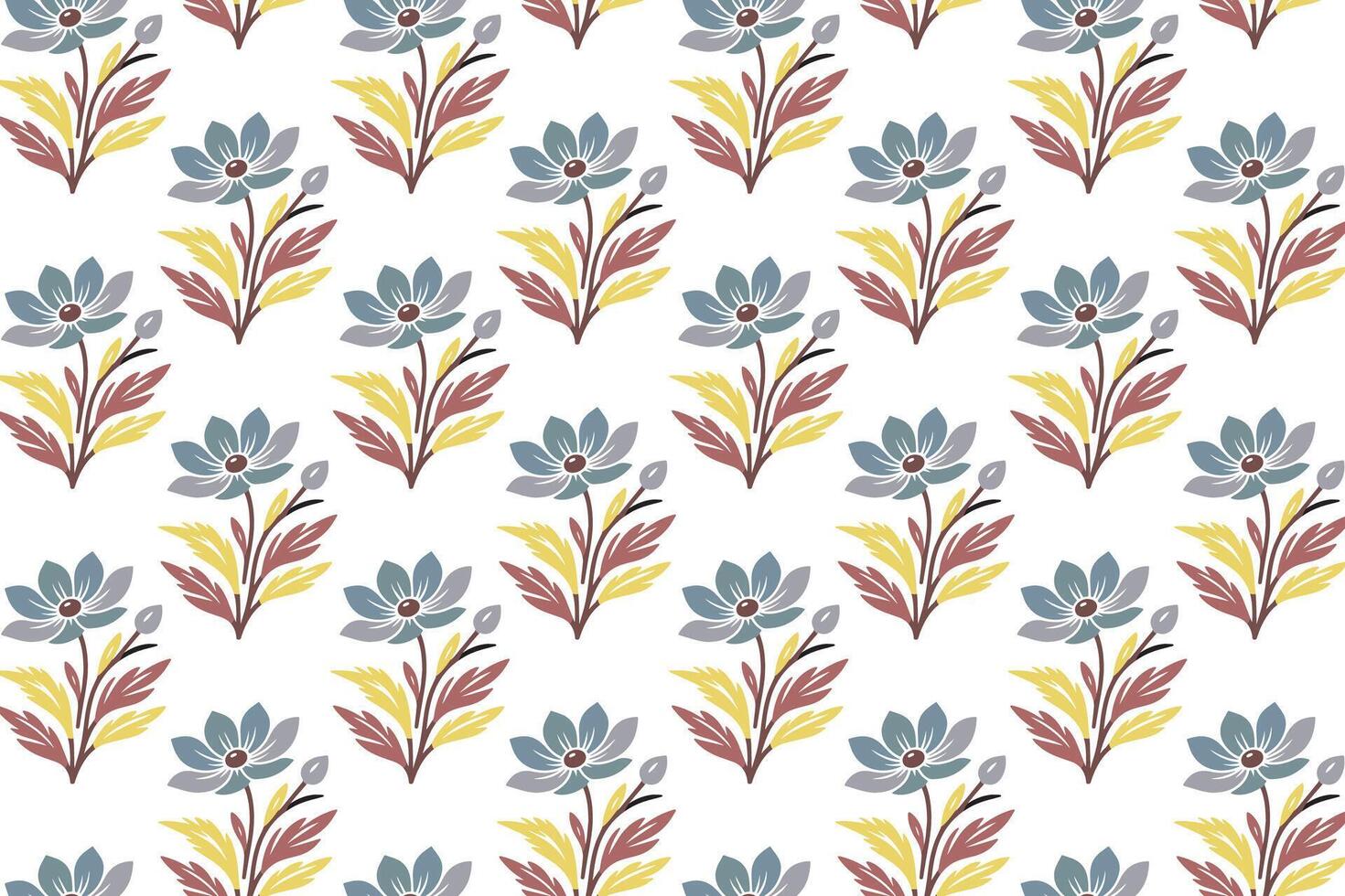 seamless floral pattern with detailed blossoms, flowing stems, and lush foliage ideal for wallpaper, fabric, wrapping paper, and nature-inspired designs vector
