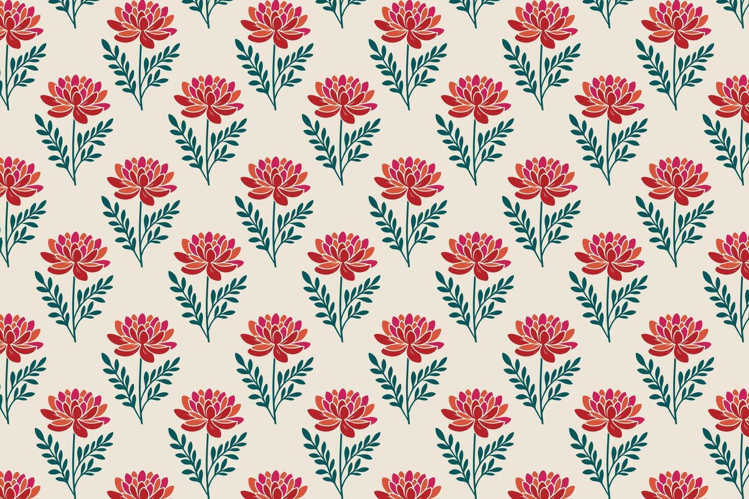seamless floral pattern featuring elegant flowers, detailed leaves, and natural elements ideal for fabric, wallpaper, wrapping paper, and botanical designs vector