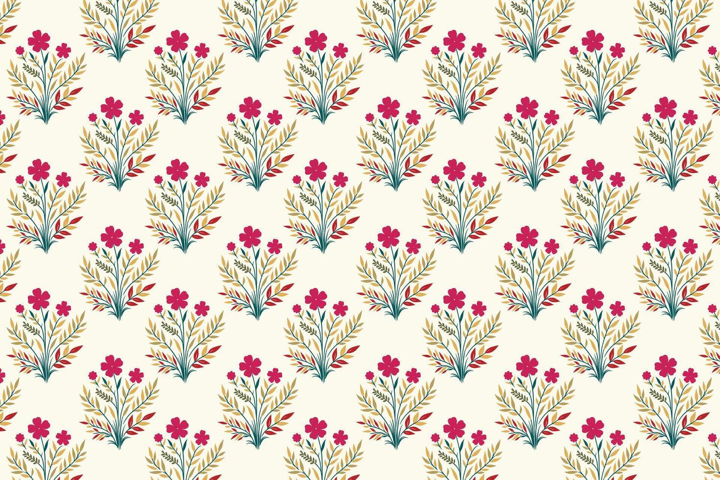 seamless floral pattern with intricate blooms, flowing vines, and lush greenery ideal for textile, wallpaper, wrapping paper, and nature-inspired designs vector