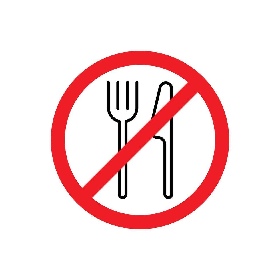 forbidden to eat icon. illustration logo template for many purpose. Isolated on white background vector