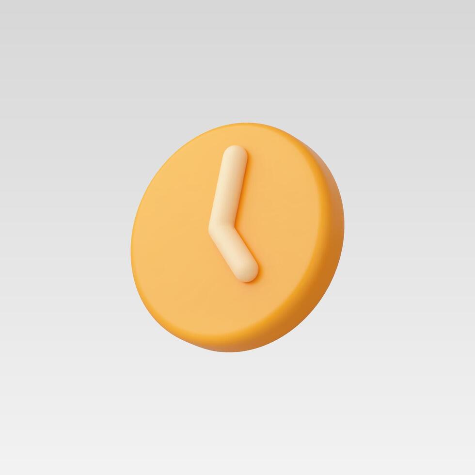 3d Realistic Yellow Clock or reminder icon illustration vector