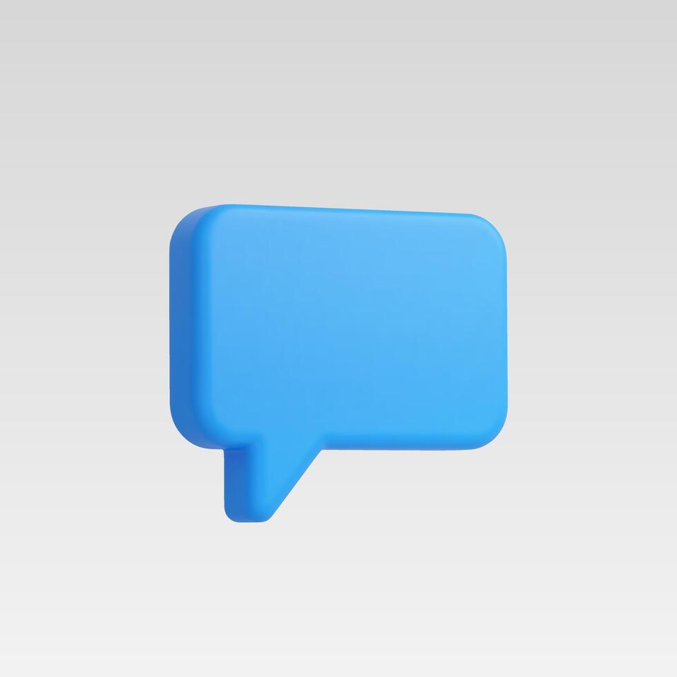 3d Realistic Blue Chat Message Icon illustration vector