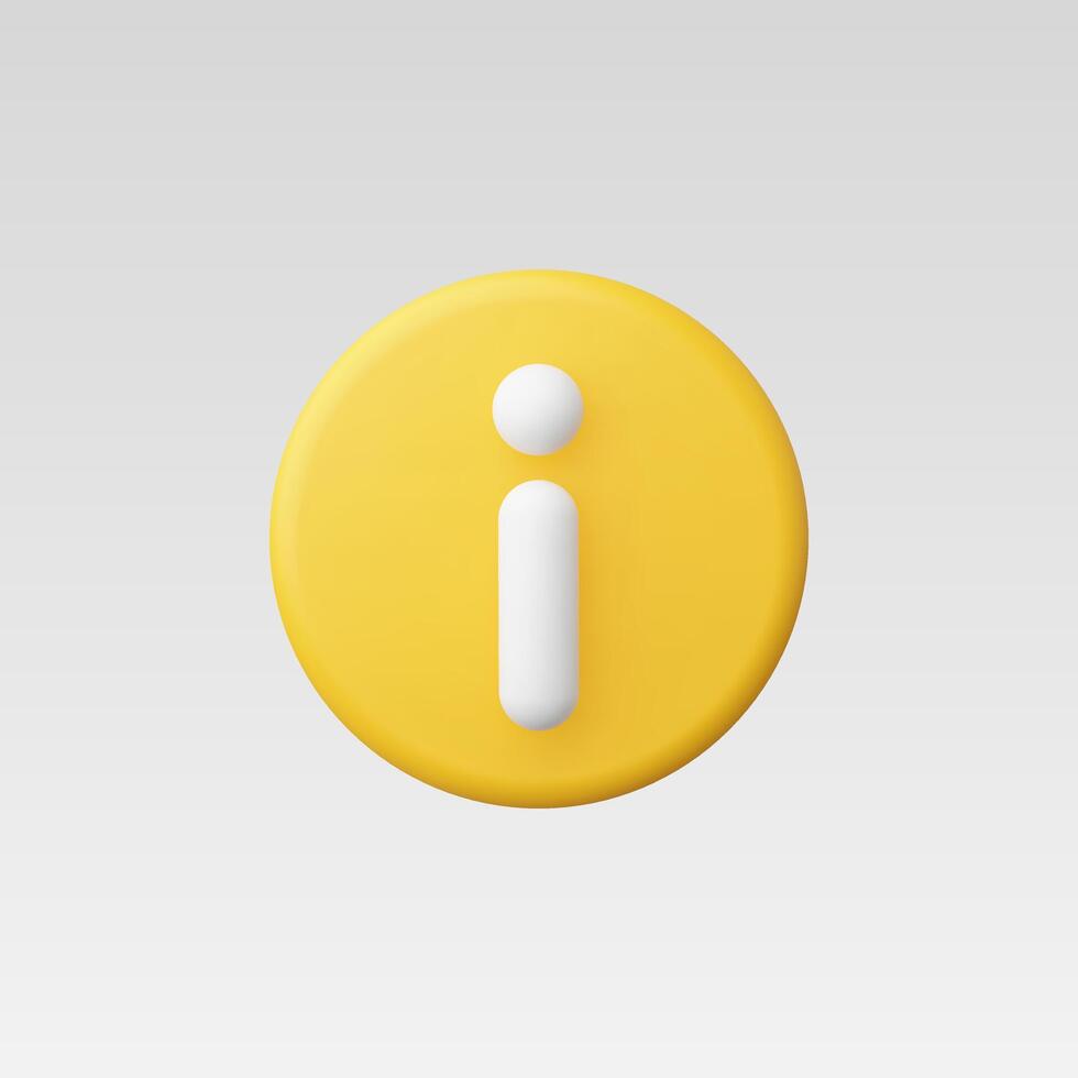 3d Realistic Yellow Information Icon illustration vector