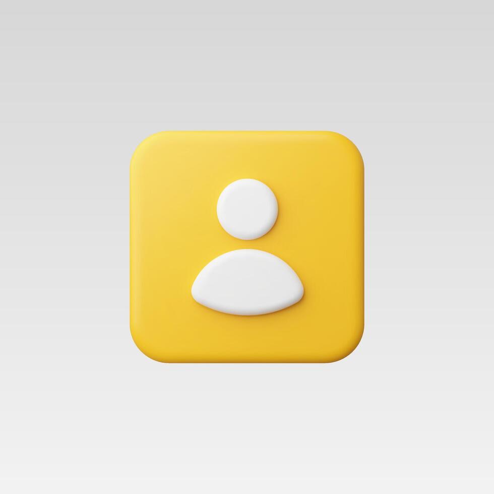 3d Realistic Yellow People Icon illustration vector
